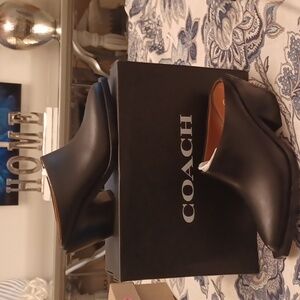 New Coach PALOMA Black Leather Upper Mule Slip On Color Size 7B